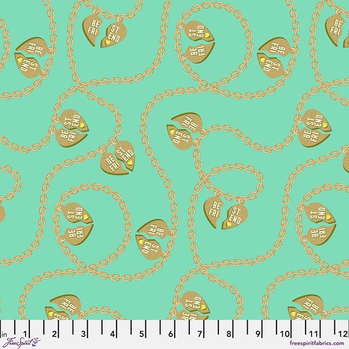 Tula Pink - Beastie - Lil Charmer - Meadow - Metallic Besties
